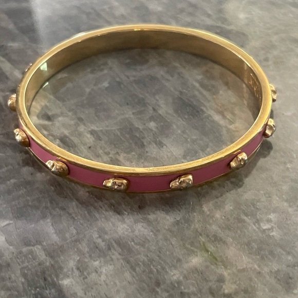 Alexander McQueen Skull Gold & Pink Bangle Bracelet - Picture 6 of 6